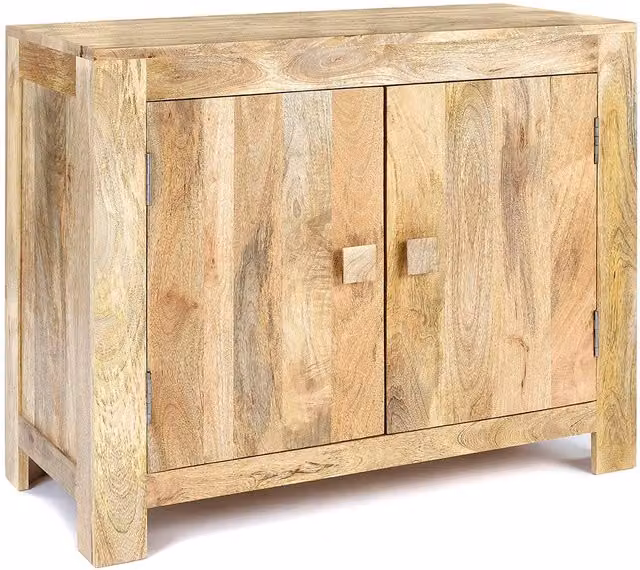 Elm Home And Garden Rustic Solid Mango Wood 2 Door Sideboard in Brown