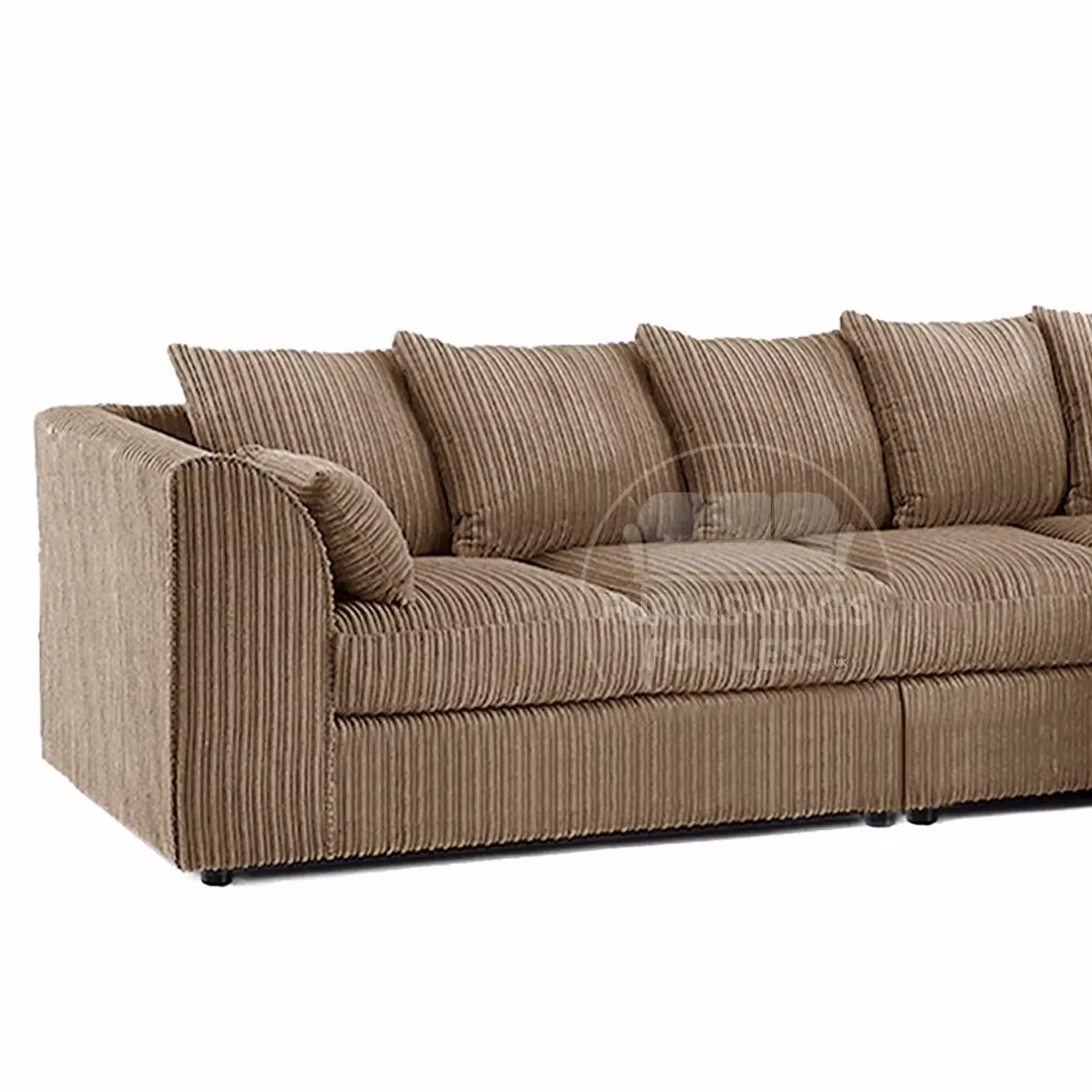 Furnishings For Less UK Luxor Jumbo Cord 5 Seater Corner Sofa, Right Hand Facing, Fawn – 2