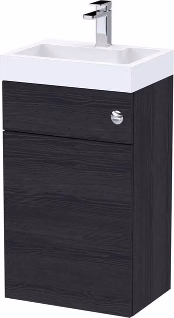 Balterley Black Matt 500mm Basin and WC Unit with Hinged Doors and Drawers – 1