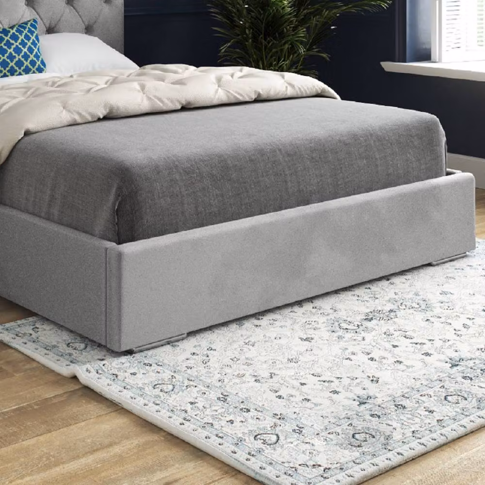 Casani Cottesmore Upholstered Grey Velvet Chesterfield Bed Frame, W/D/H: 140 x 200 x 137 cm – 5