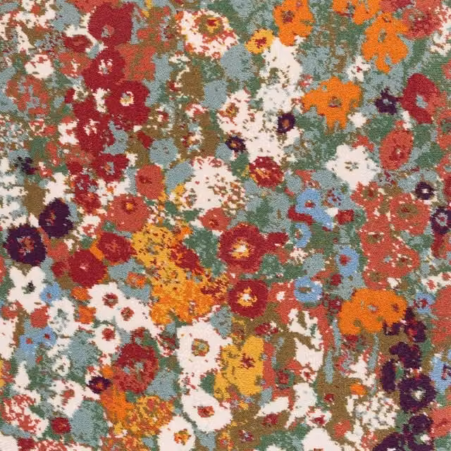 House of Hackney Hollyhocks Spring Floral Wool Runner, Multicolour