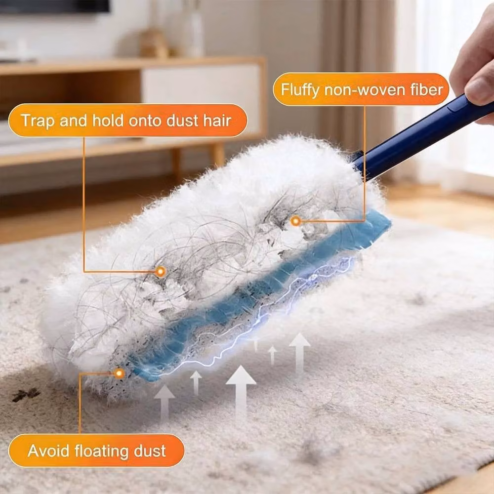 FLAVORA 52 Pcs Dust Magnet Fluffy Duster Refill Kit in Blue, W/D/H: 100 x 15 x 15 cm – 3