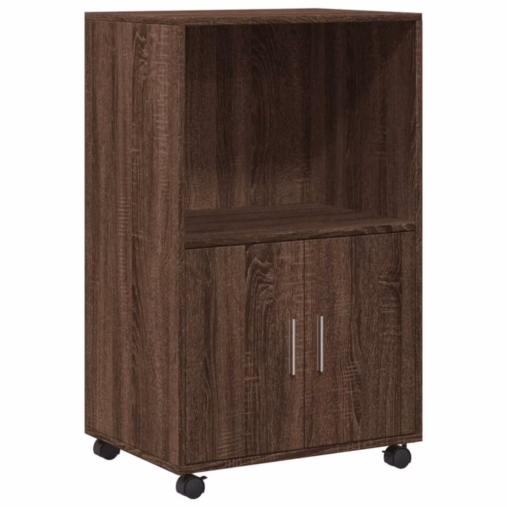 Berkfield Home Rolling Cabinet in Brown Oak, W/D/H: 55 x 40 x 91 cm – 2