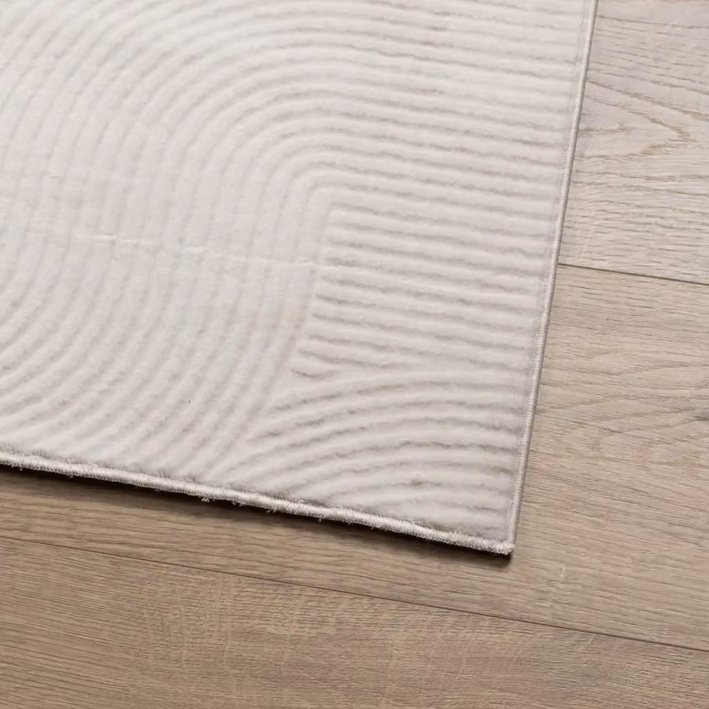 Berkfield Home IZA Scandinavian Style Geometric Short Pile Rug in Beige and White, W: 160 cm, D: 230 cm – 2