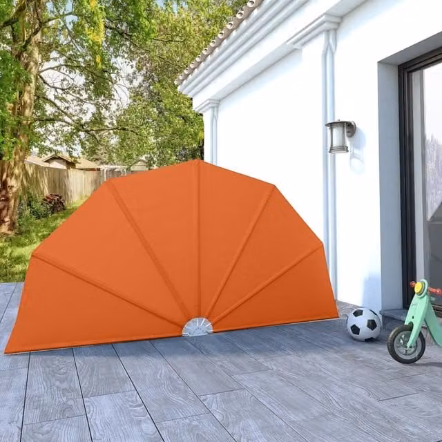 Berkfield Home Collapsible Terrace Side Awning in Terracotta Brown, Width: 160 cm
