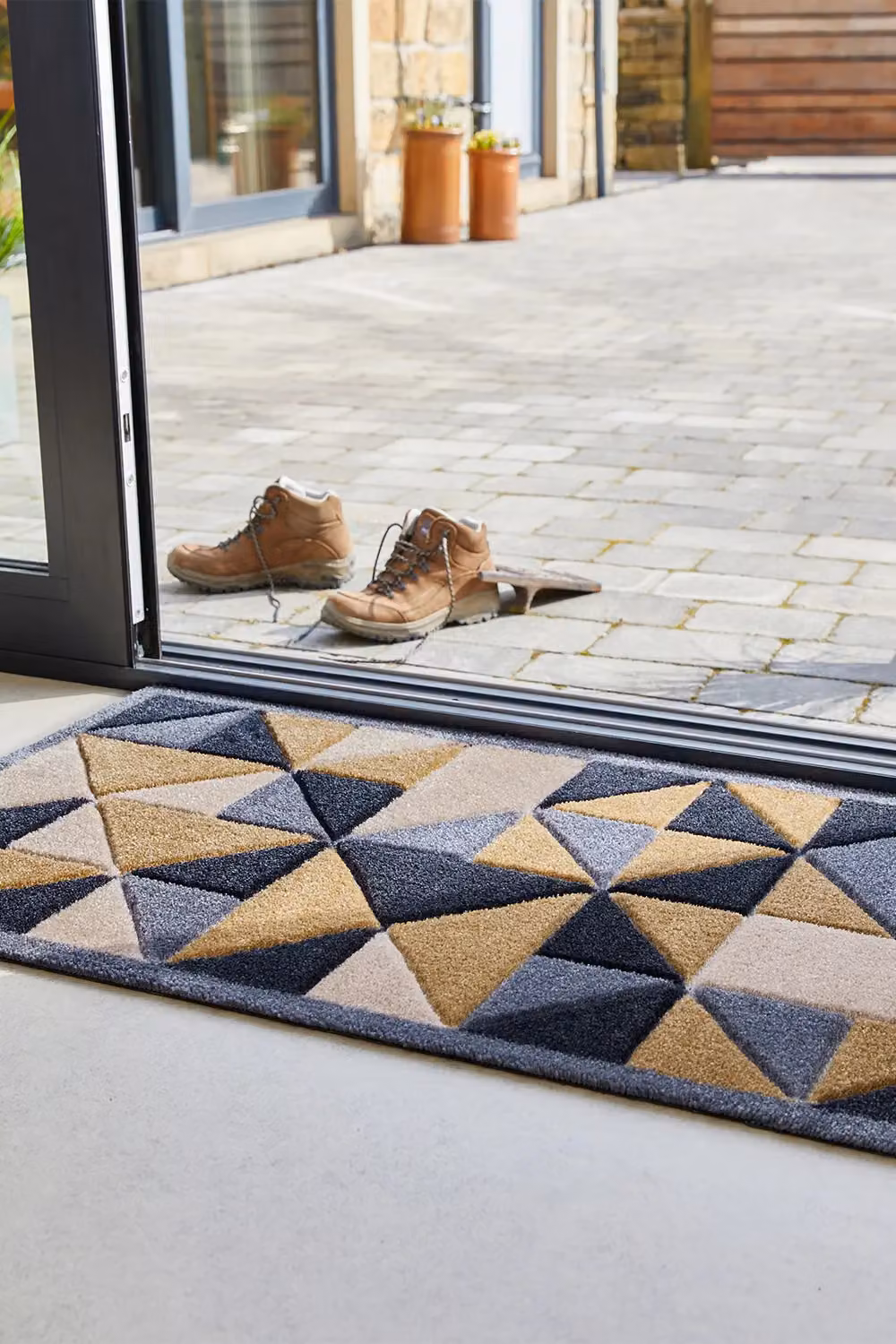 JVL Solemate Hand Carved Trimetric Doormat, Beige and Brown, W: 57 cm, D: 100 cm – 3