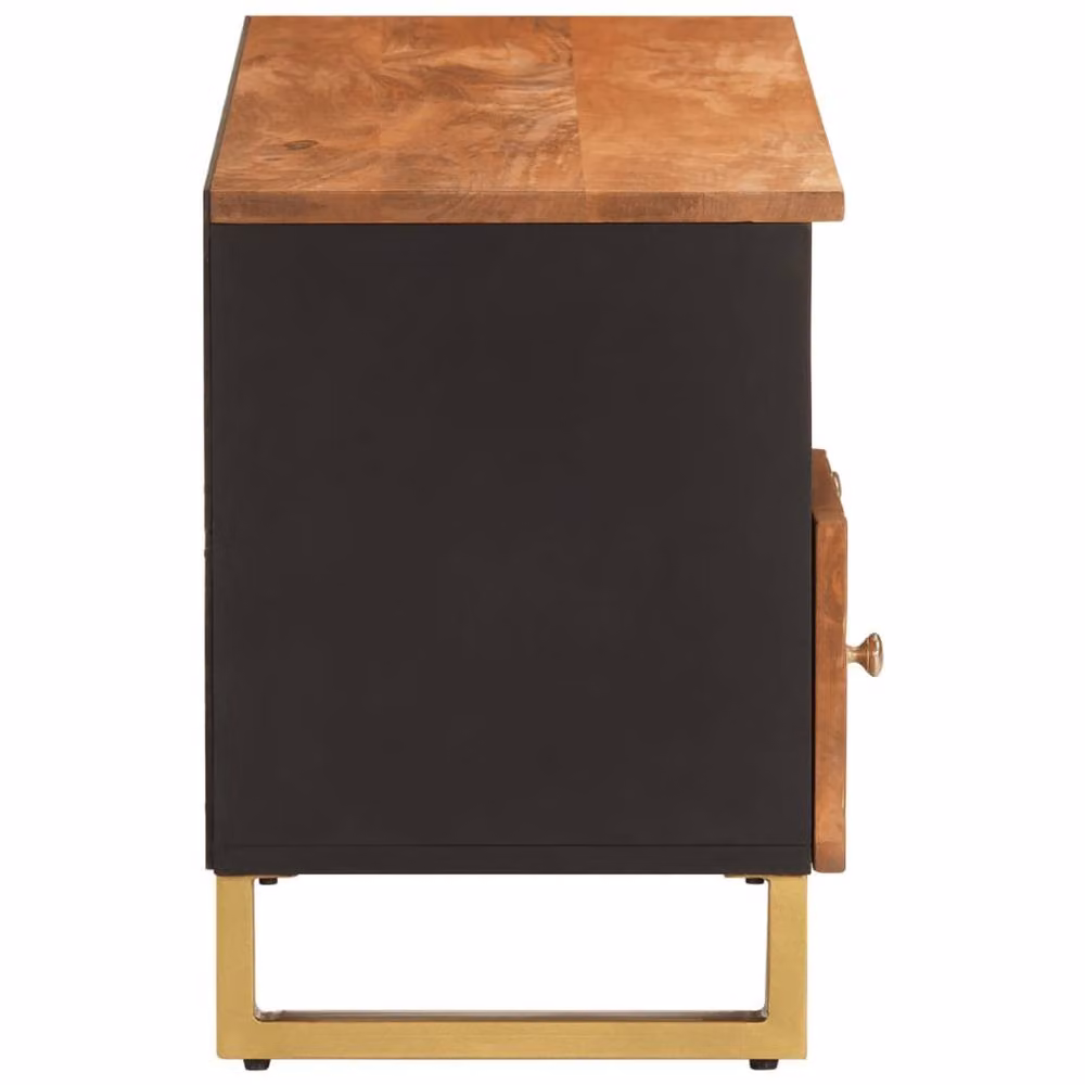 Berkfield Home Industrial Mango Wood and Metal TV Cabinet in Brown and Black, W: 100 cm, D: 33.5 cm, H: 46 cm – 4