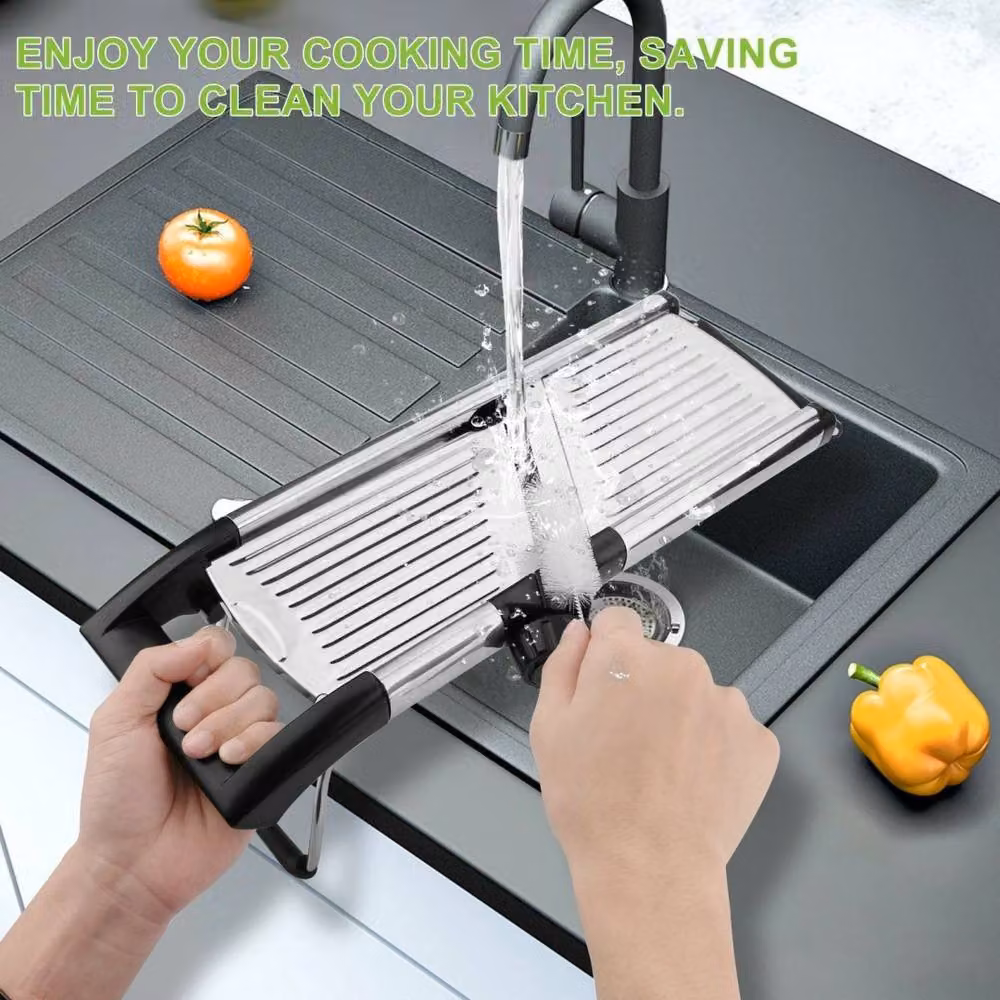 Havendro Adjustable Mandoline Vegetable and Fruit Slicer with 5 Thickness Settings and Stainless Steel Blades in Black – 3
