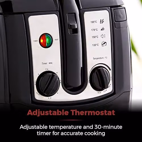 Tower T17002 Deep Fat Fryer with Timer and Adjustable Thermostat, 3L, 2300W, Black – 4