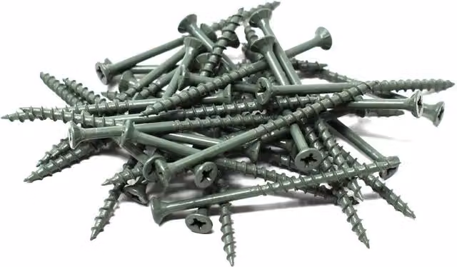 Timberfix Green Decking Screws, Diameter: 4.5 mm, Length: 75 mm, Box of 200, Green and Silver