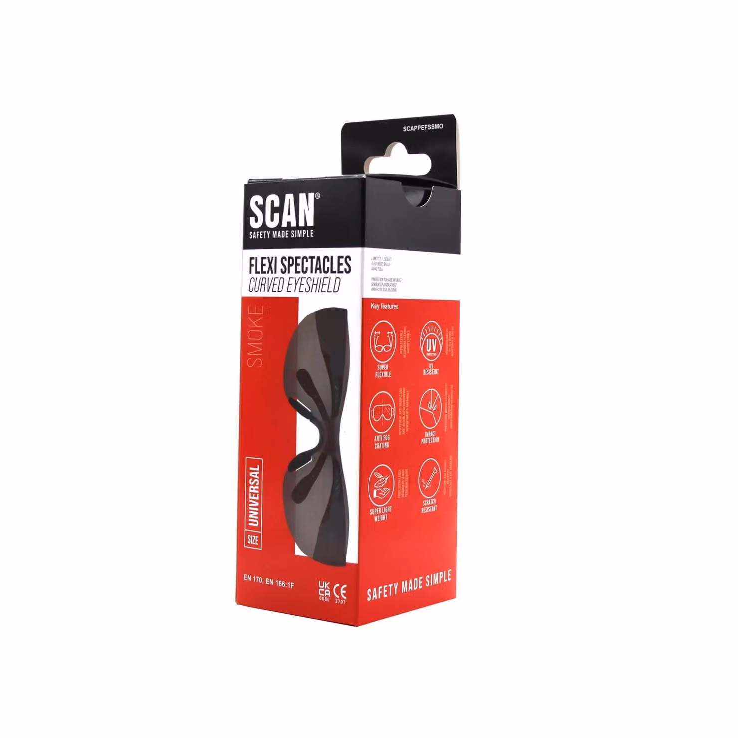 Scan Flexi Spectacles with Tinted Grey Multicolour Lenses and EN 166 Compliance – 2