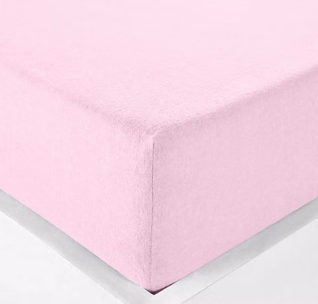 My Little World 2-Pack Pink Plain Brushed Cotton Flannelette Baby Sheets, W/D/H: 70 x 140 cm