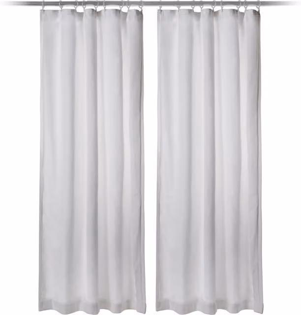 Livinluxury Pair of White Fleece Thermal Insulating Opaque Curtain Linings, Width: 132 cm