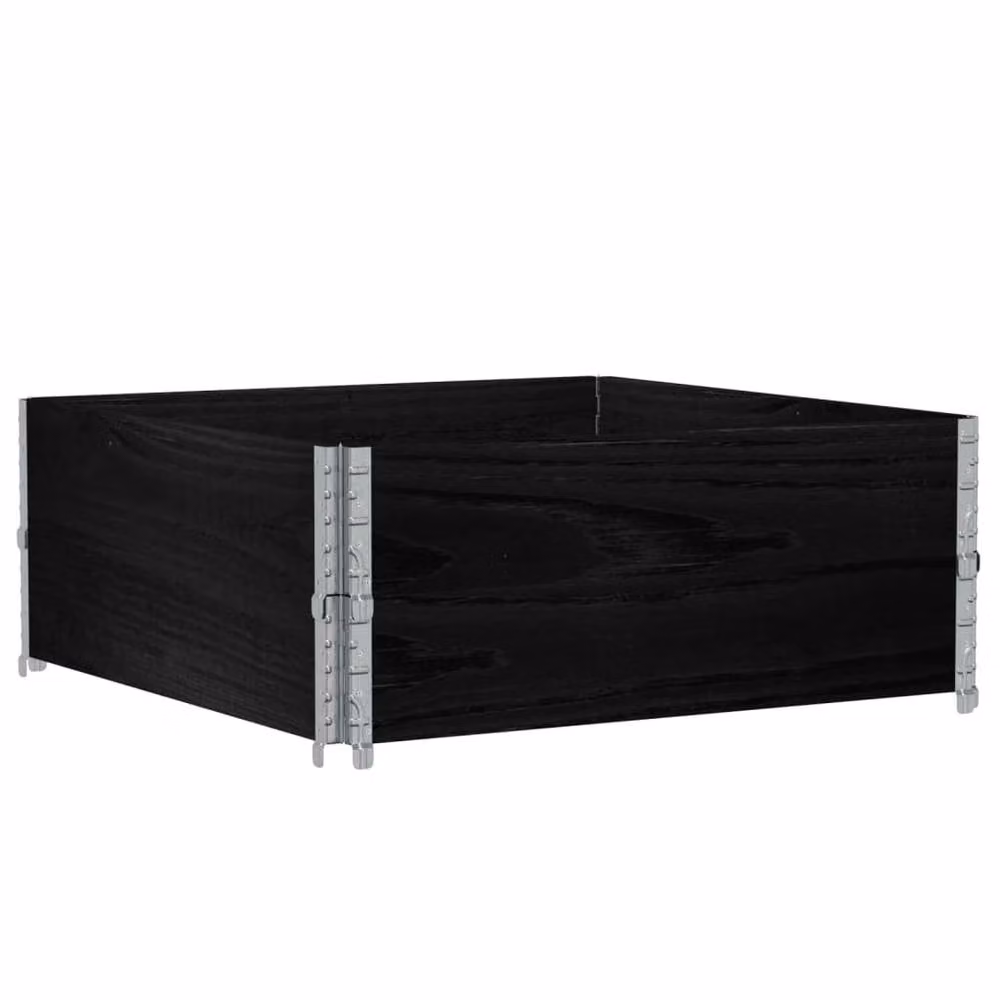 Berkfield Home Garden Black Wooden Raised Bed Planter with Galvanised Steel W/D/H: 100 x 100 x 100 cm – 2