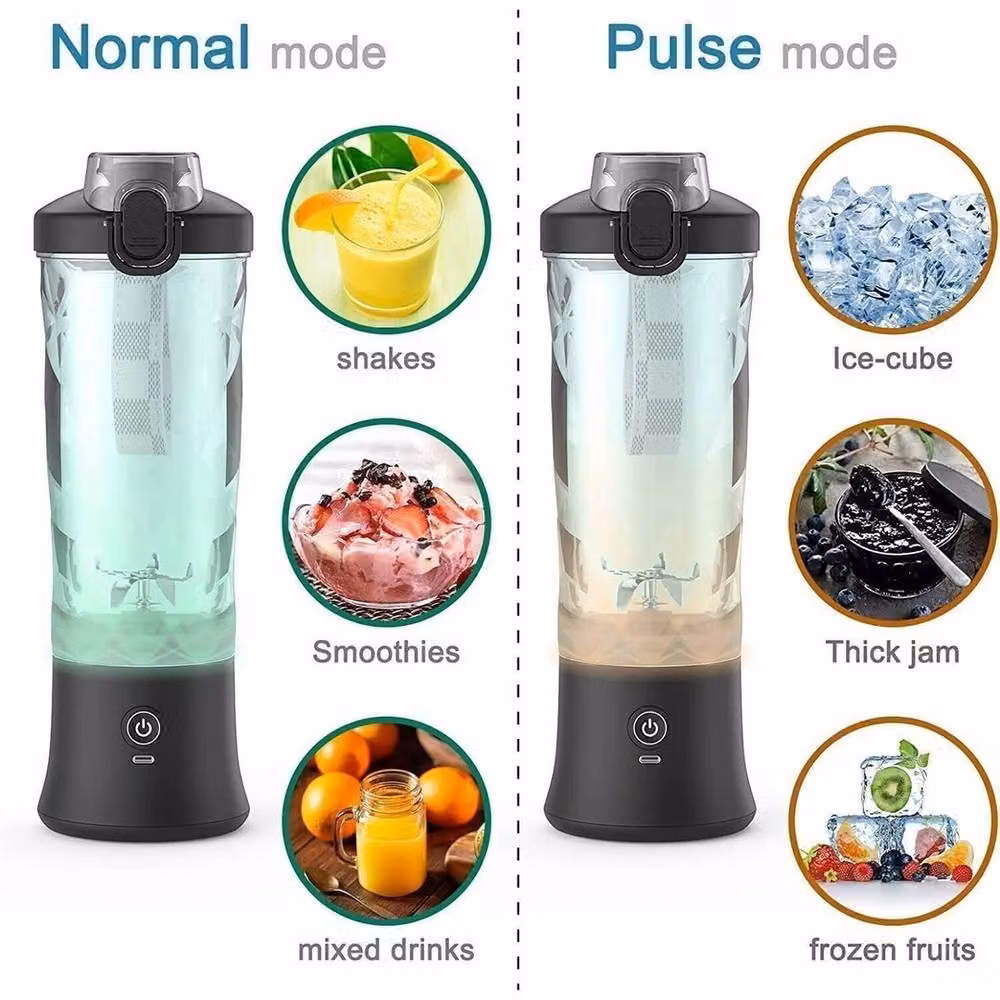 FLAVORA Black Portable Personal Blender, 600 ml – 2