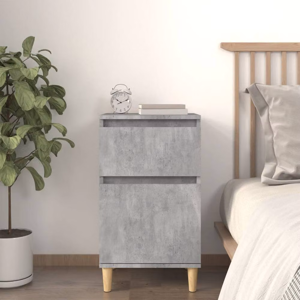 Berkfield Home Bedside Cabinet in Concrete Grey, W/D/H: 40 x 35 x 70 cm – 2