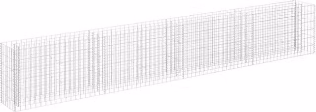 Berkfield Home Silver Galvanised Steel Wire Mesh Gabion Raised Bed W/D/H: 360 x 30 x 60 cm