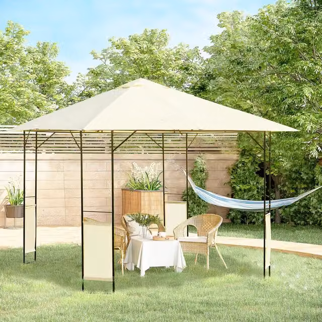 Outsunny Garden Gazebo Awning Tent Marquee Canopy in White