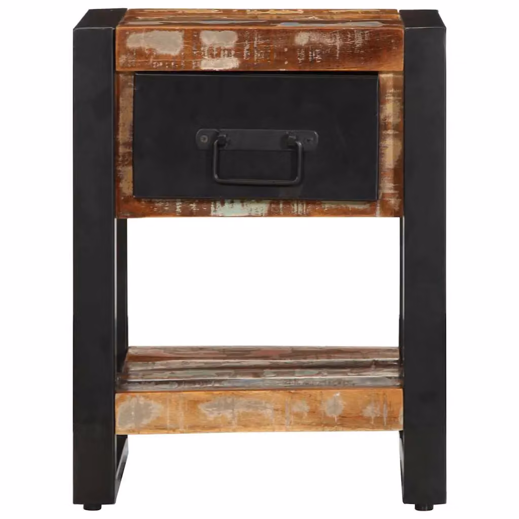 Berkfield Home Multicolour Reclaimed Mango Wood Bedside Cabinet W/D/H: 35 x 34 x 45 cm – 2