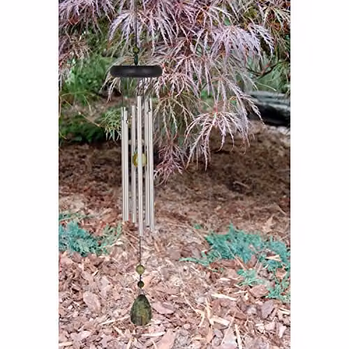 Woodstock Chimes Chakra Collection Wind Chime in Silver and Black with Aventurine – 2