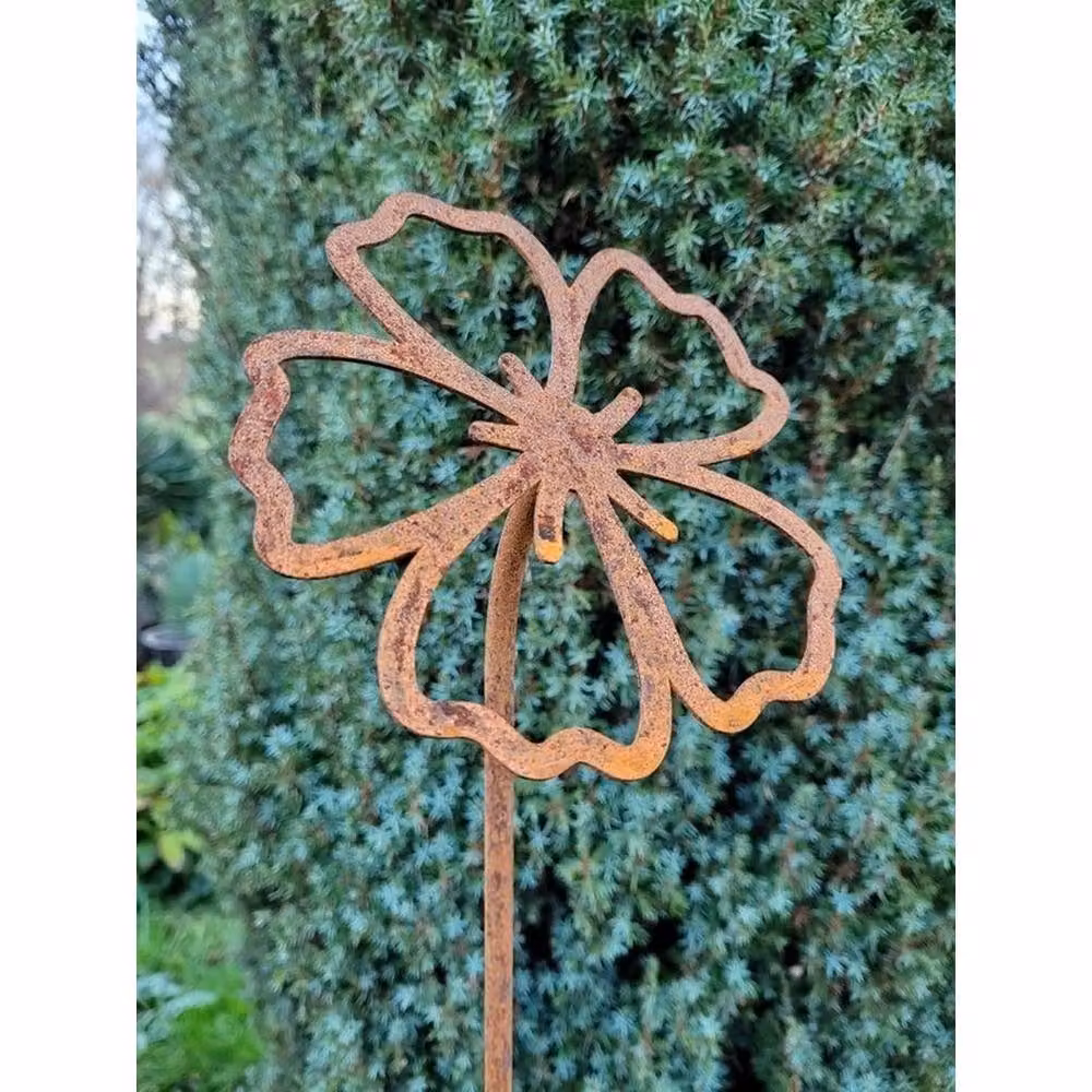 Poppyforge Metal Flowering Petal Plant Garden Art Pins in Bronze and Brown, Pack of 3 – 2
