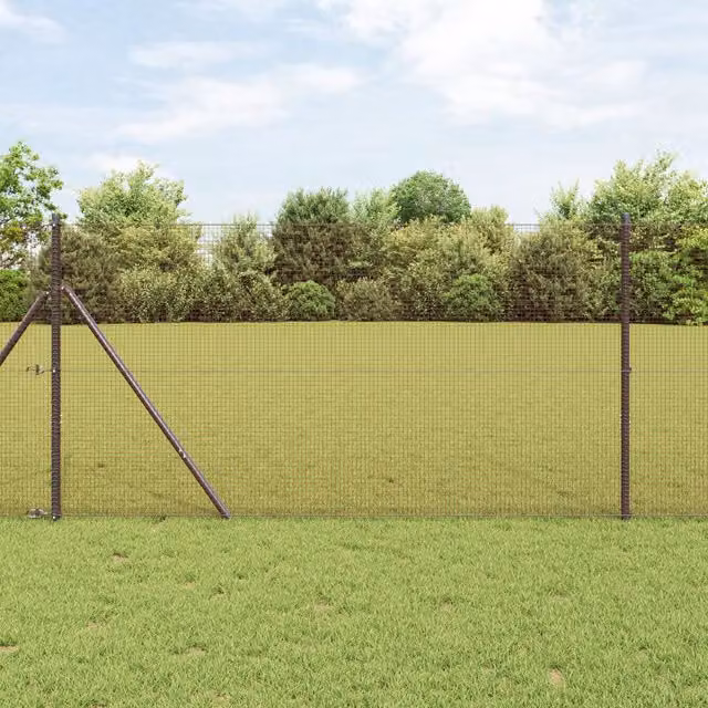 Berkfield Home Red PVC-Coated Steel Welded Wire Fence, Single-Bar, H: 1.5 m x W: 10 m – 1