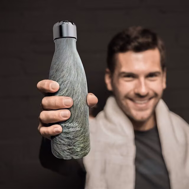 Tadge Mountain Gorilla Insulated Stainless Steel Water Bottle, Green, 355 ml