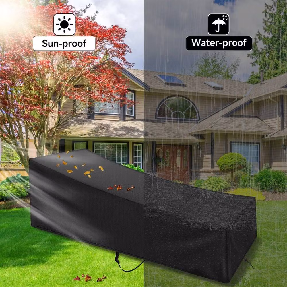EONLION Waterproof Black Polyester Sun Lounger Cover for Outdoor Gardens, Width: 100 cm – 4