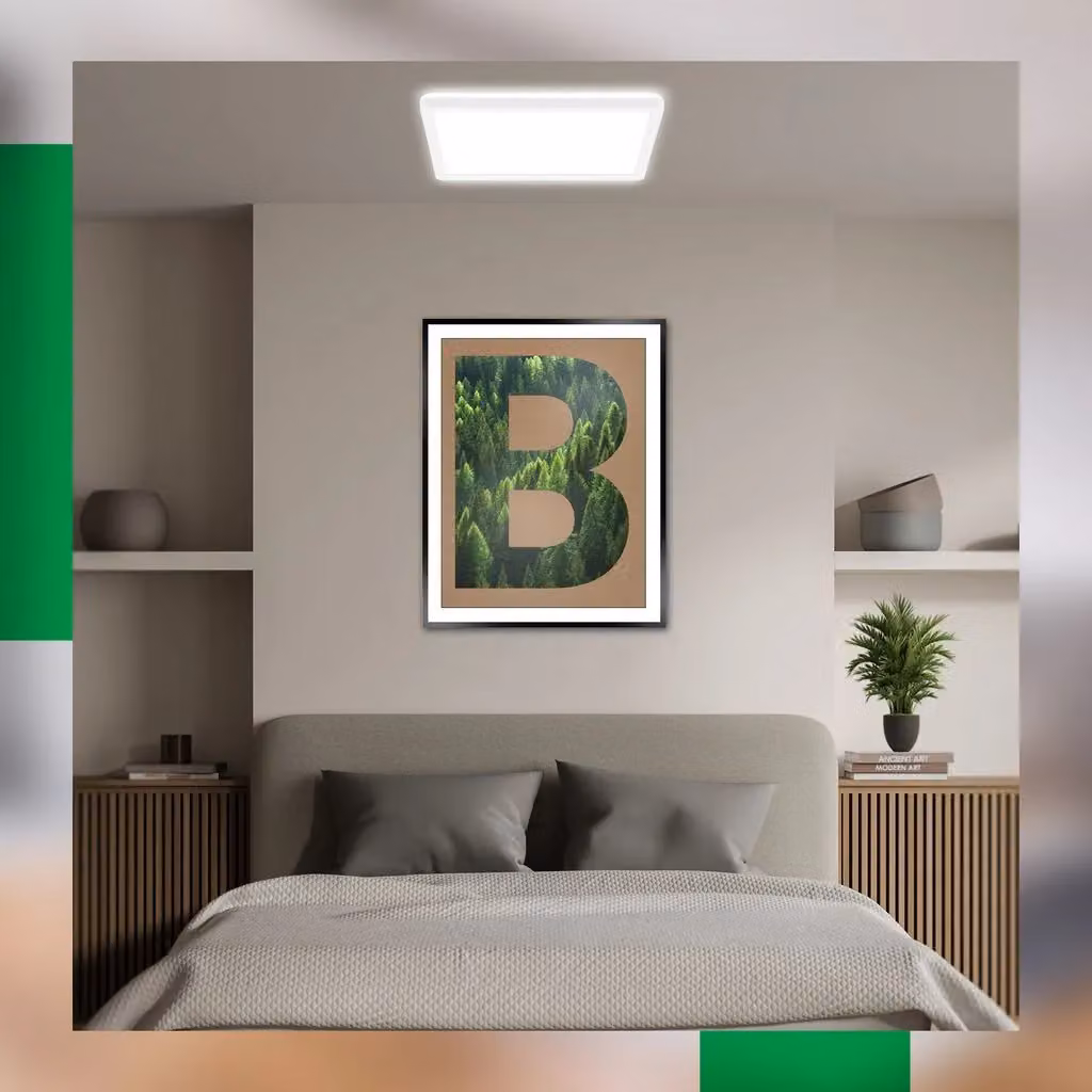 Briloner Modern LED Ceiling Lamp, White, W/D/H: 29 x 29 x 3 cm – 4