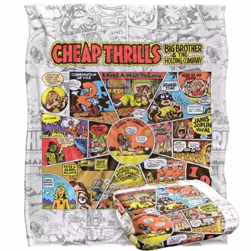 LOGOVISION Big Brother And The Holding Company Cheap Thrills White Silky Touch Super Soft Fleece Throw Blanket W/D/H: 152 x 127 cm