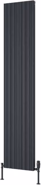 Bathroom Kingdom Melvin Anthracite Designer Flat Panel Vertical Aluminium Radiator, Grey, H 180 cm x W 36 cm