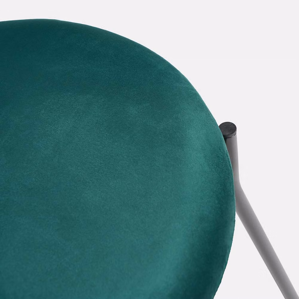 OHS Matte Velvet Accent Dining Chair with Padded Seat and Metal Legs in Dark Green – 7