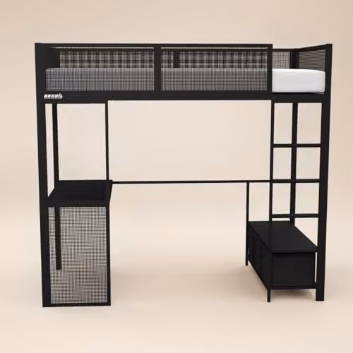 Recoil Glitch Metal Gaming High Sleeper with Desk in Black – 3