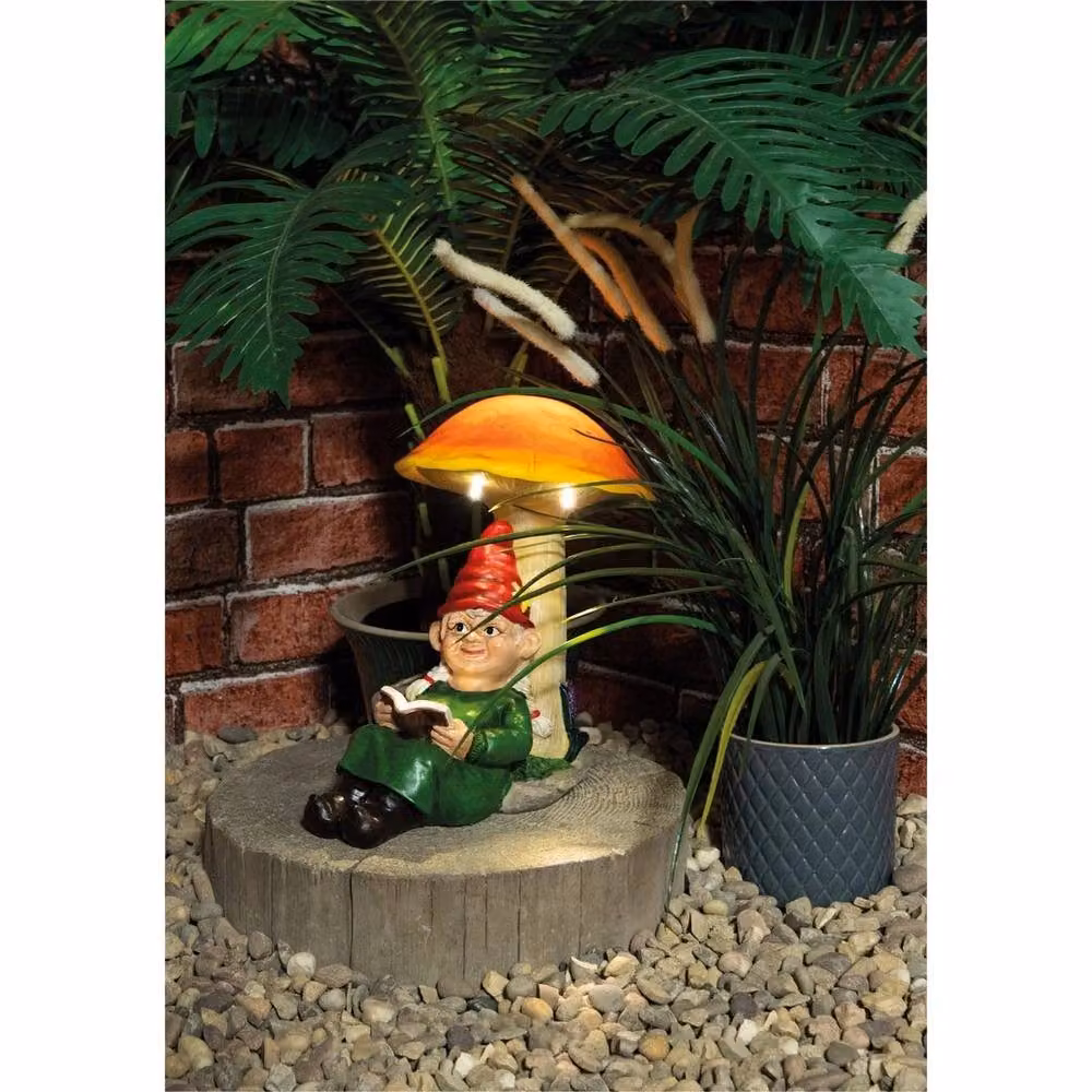 NESTLUNE Solar Garden Ornament in Green and Multicolour, Height: 100 cm, Width: 15 cm – 4
