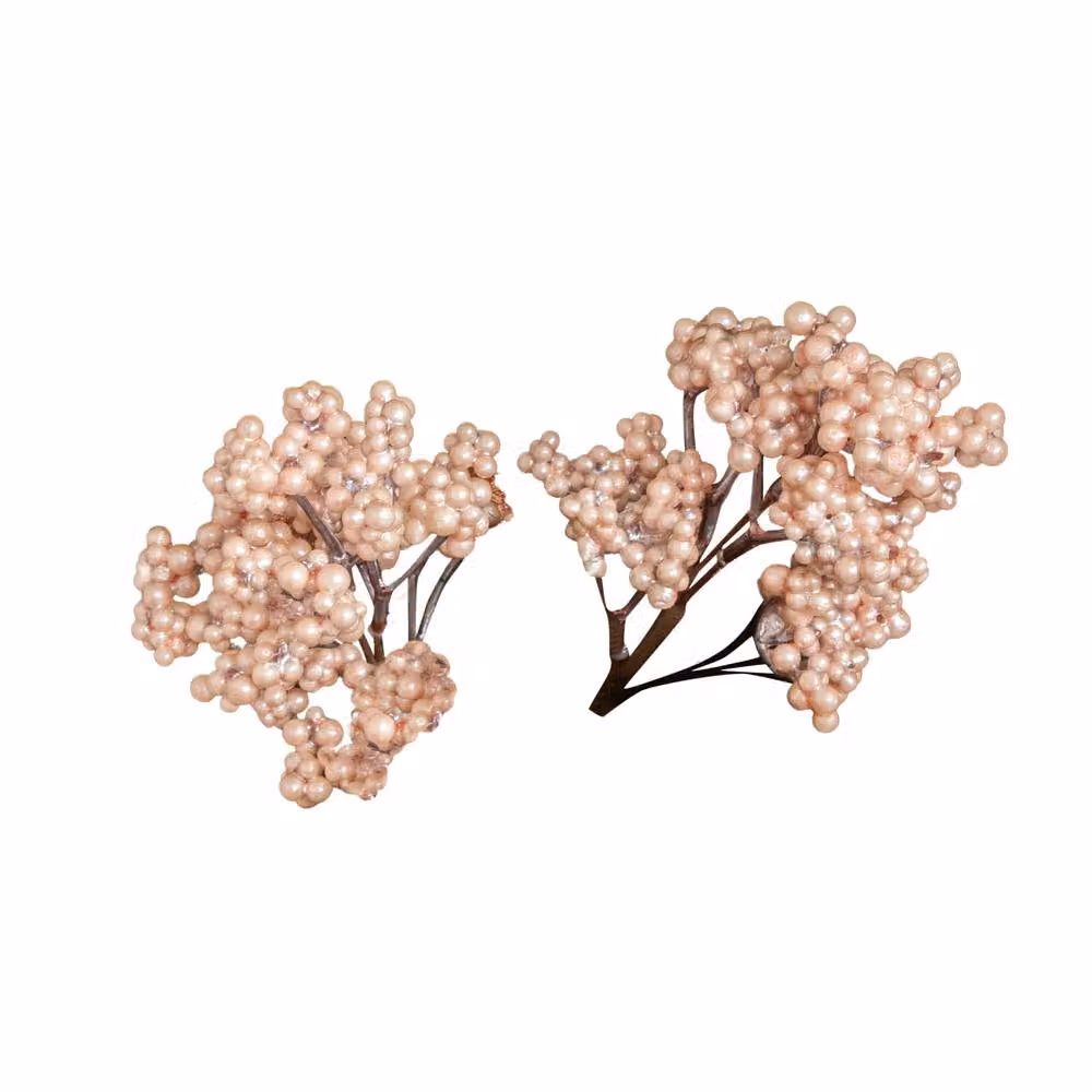 Melody Maison Set of 2 Pink Mulberry Pick Christmas Decorations, Height: 23 cm – 4
