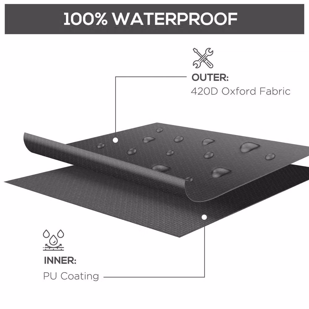 NESTLUNE Waterproof L-Shaped Rattan Corner Sofa Cover in Black – 1