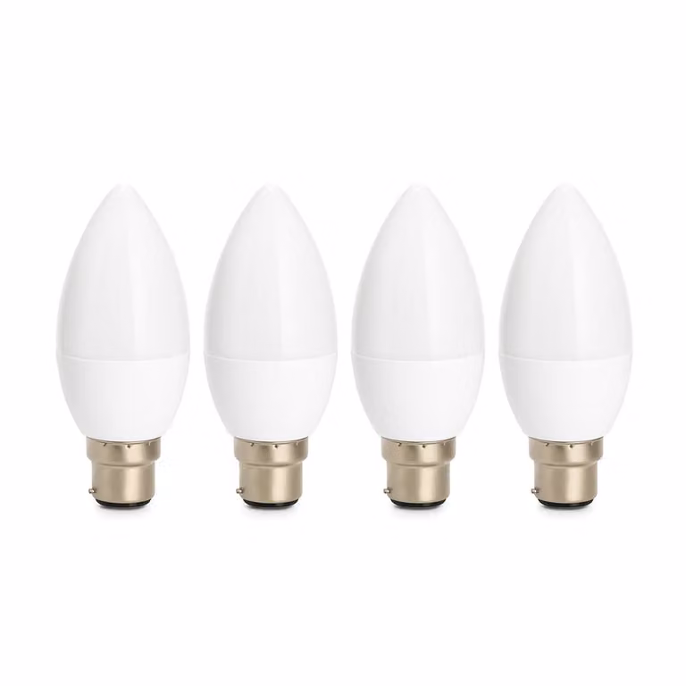Voltico 4 Pack B22 LED Candle Bulbs in Warm White