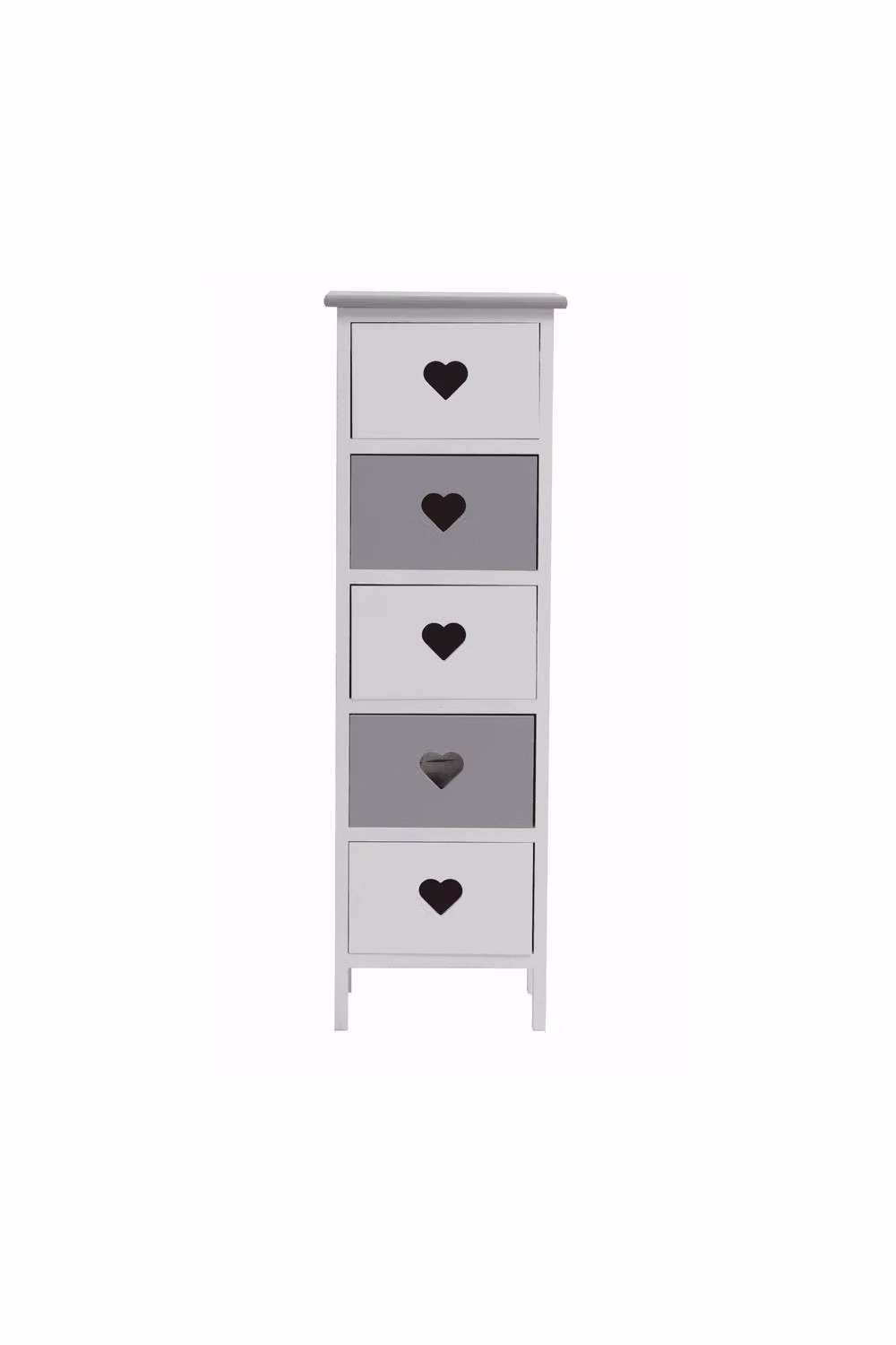 Home Source Heartswood 5 Drawer Chest White Wooden Storage Unit – 3