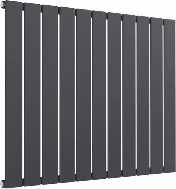 Bathroom Kingdom Anthracite Single Flat Panel Horizontal Radiator, Grey, W: 810 mm, H: 600 mm