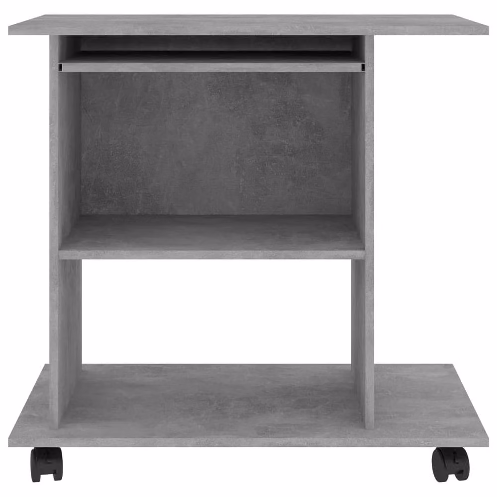 Berkfield Home Computer Desk in Concrete Grey, W/D/H: 80 x 50 x 75 cm – 3