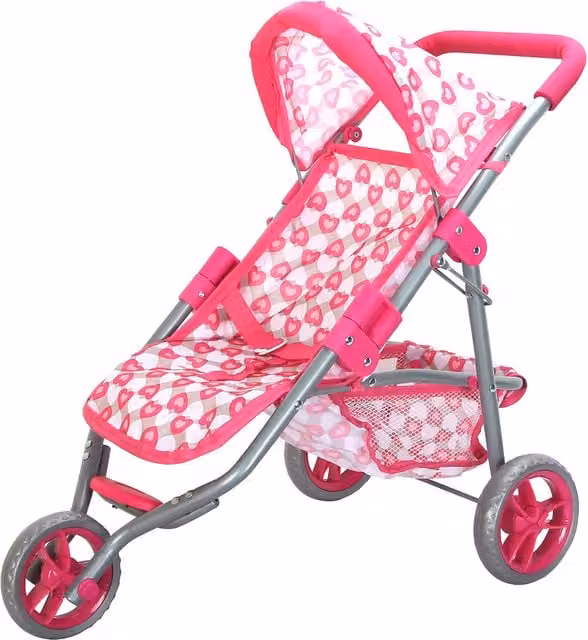 BiBi Baby Doll Buggy in Pink and White