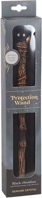 Uniqueful Black Obsidian Crystal Wand with Brown Pouch – 1