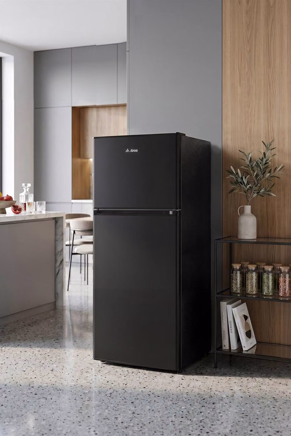 Living and Home 180L Double Door Fridge Freezer with 45L Separate Top Freezer in Black – 3