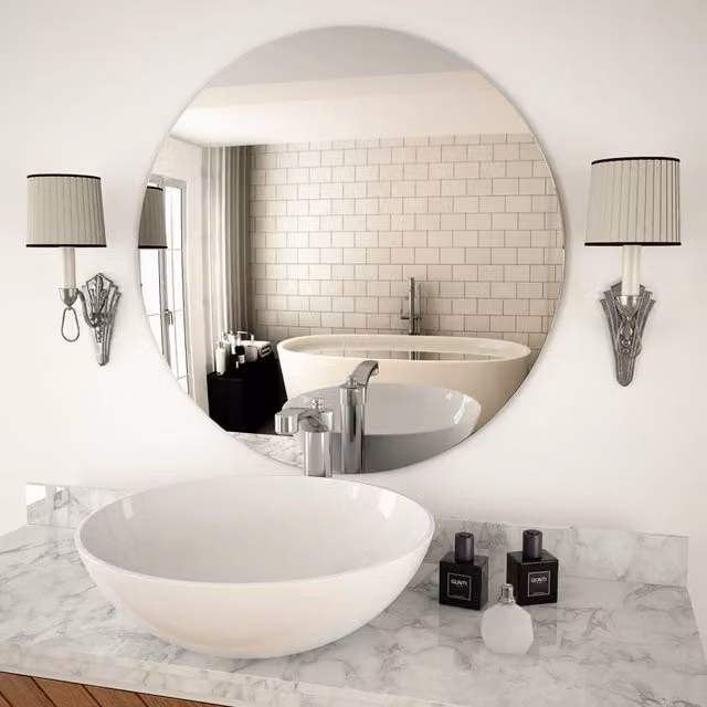 Berkfield Home Minimalist Round Glass Wall Mirror in Silver, Diameter: 70 cm – 1