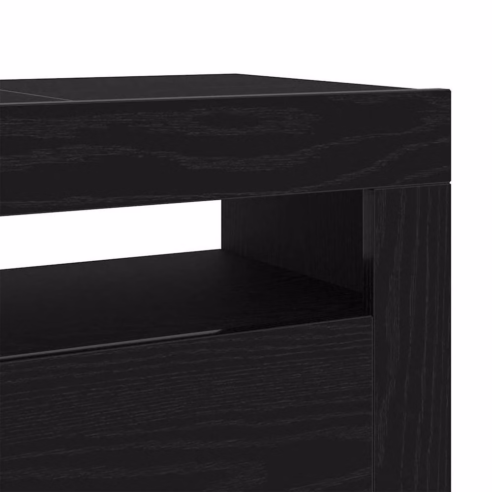 Berkfield Home Modern TV Cabinet with LED in Black Oak, W/D/H: 120 x 35 x 40 cm – 8