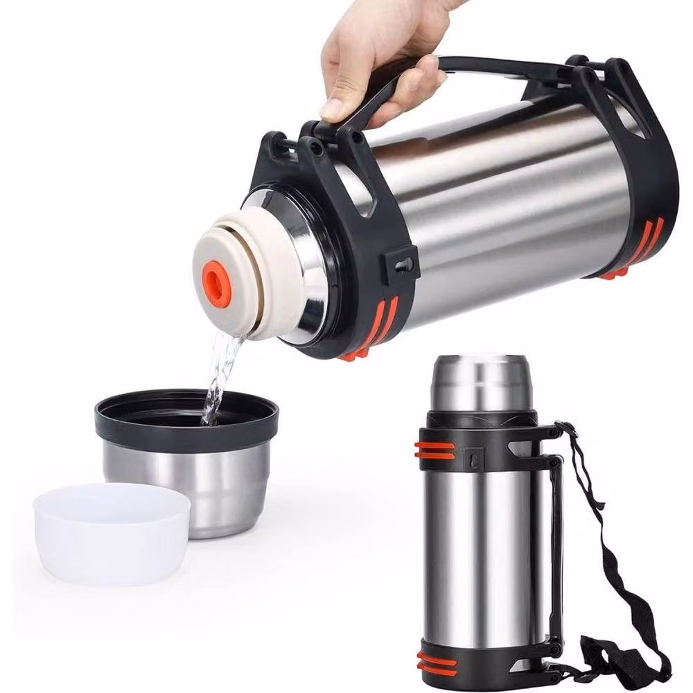 FLAVORA 3L Stainless Steel Vacuum Thermos Flask in Metallic Silver – 4