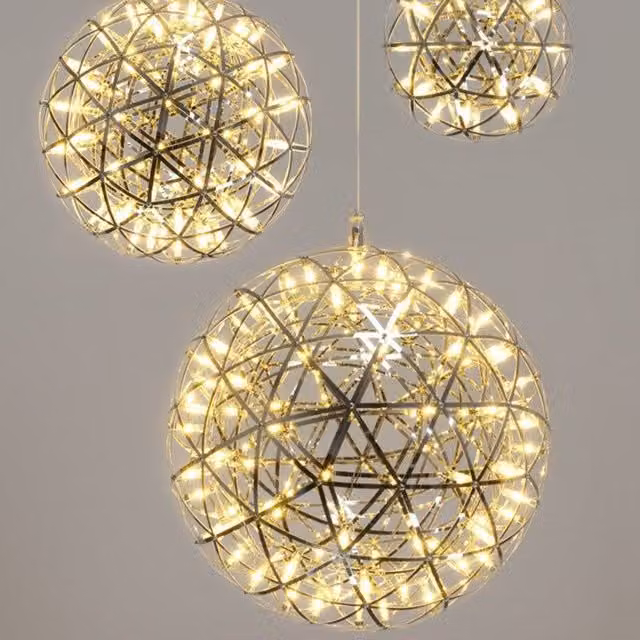 CGC Lighting Fawkes Starburst Chandelier in Chrome Silver with Warm White LED, Diameter: 120 cm