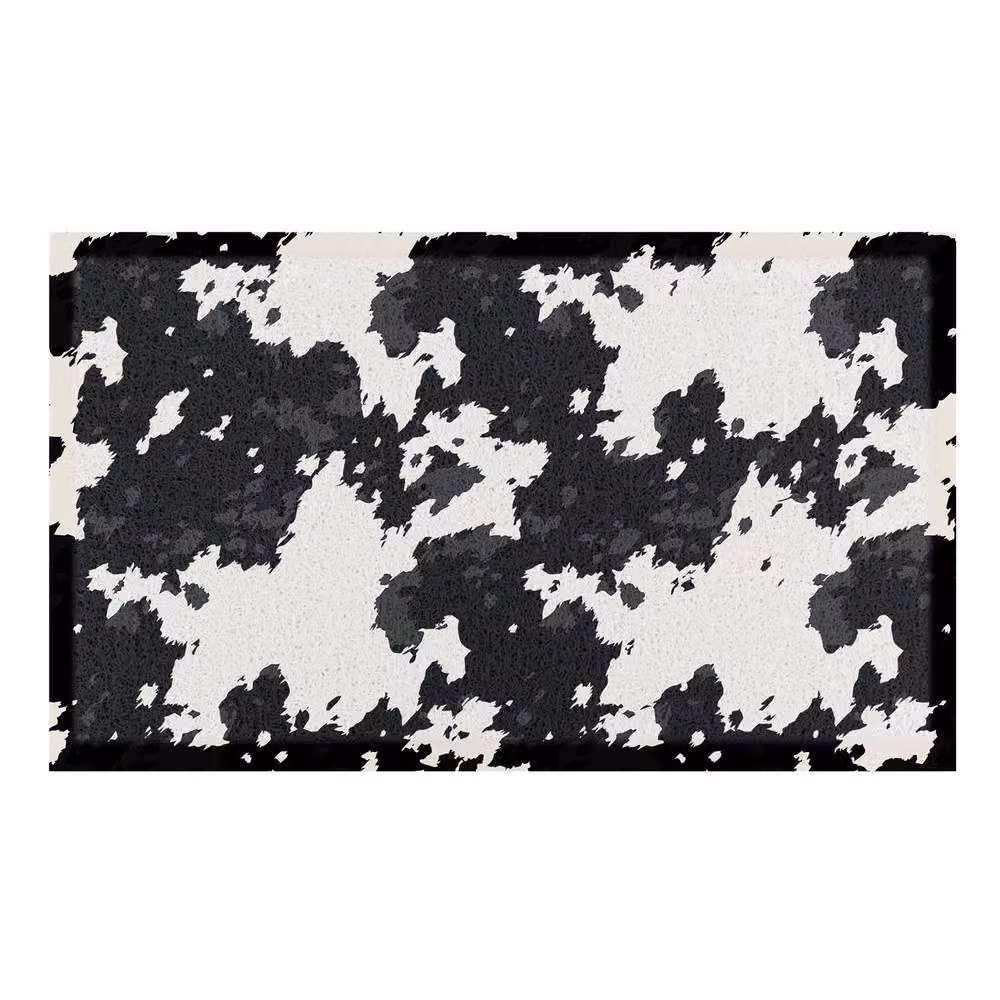 Artsy Mats Black and White Cow Print Indoor Outdoor Mat, W: 40 cm, L: 70 cm – 2