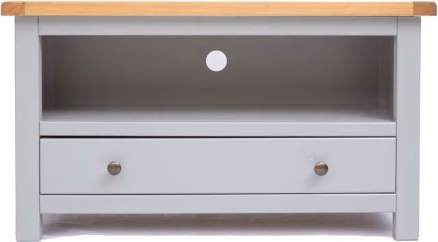 Cabinet Bits Argenta 1 Drawer TV Cabinet in Light Grey Waxed Pine