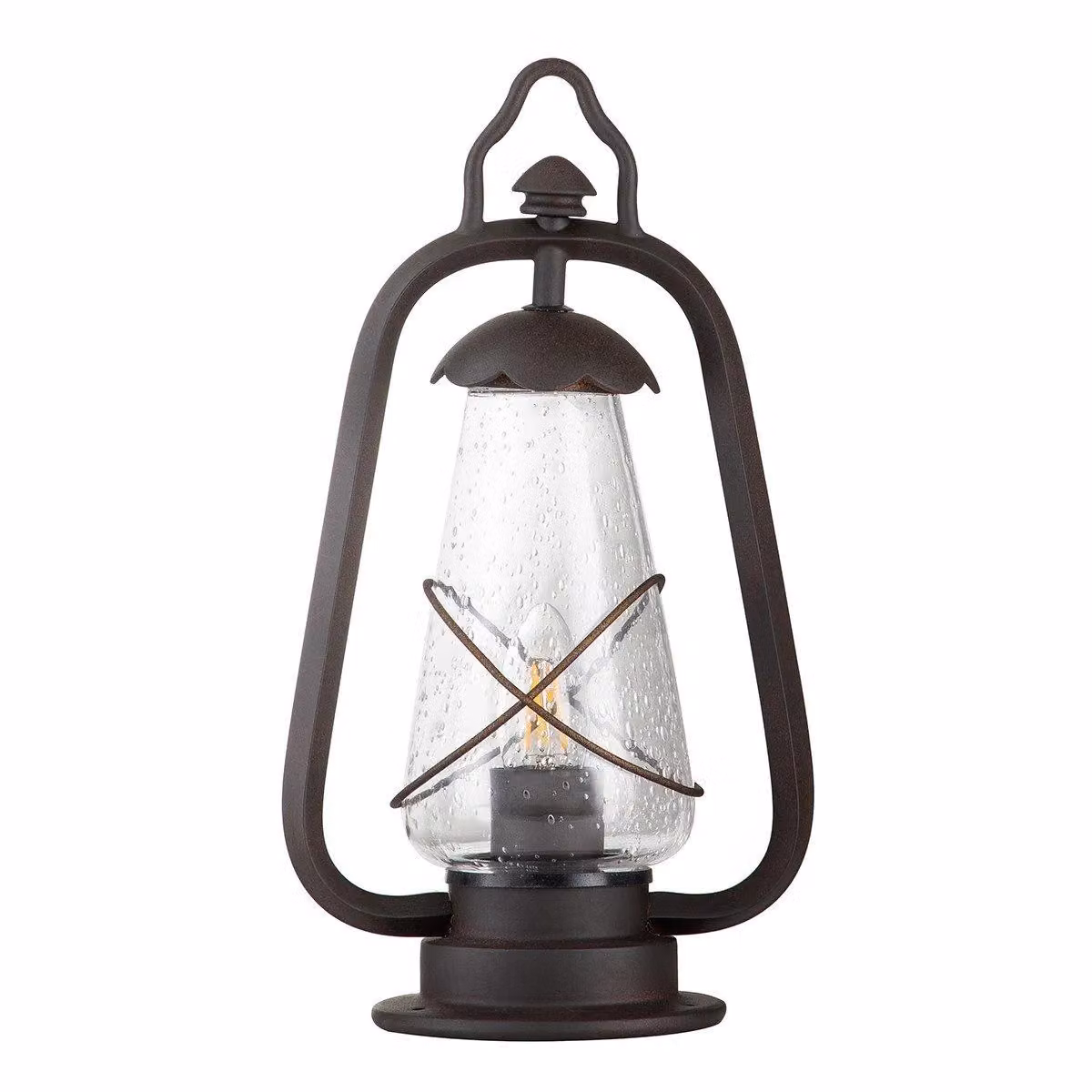 Netlighting Miners Single Light Outdoor Pedestal Lantern in Old Bronze and Brown, IP44, E14 – 2